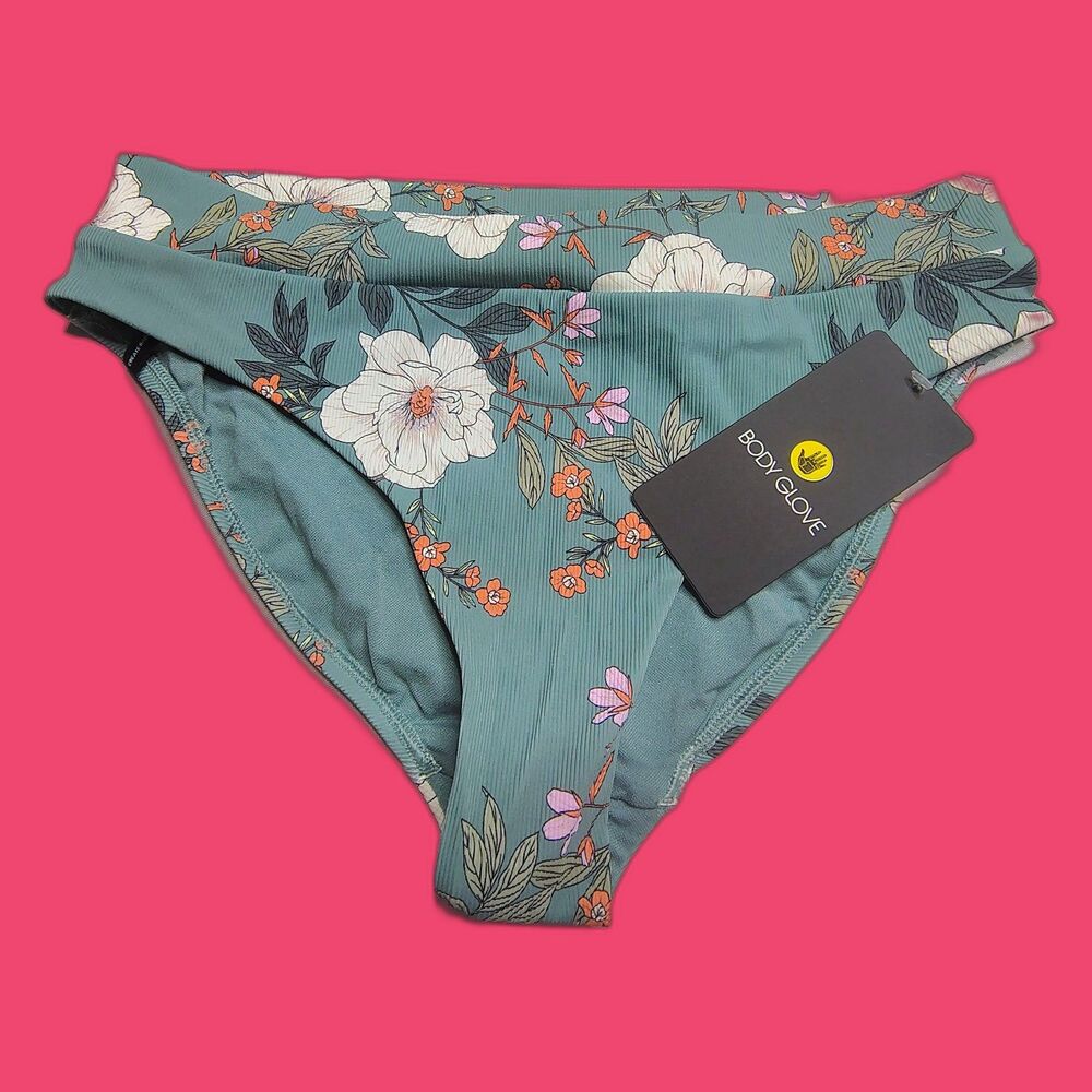 NWT Body Glove Contempo Full Coverage Bikini Bottom Size M Saguaro Floral Surf
